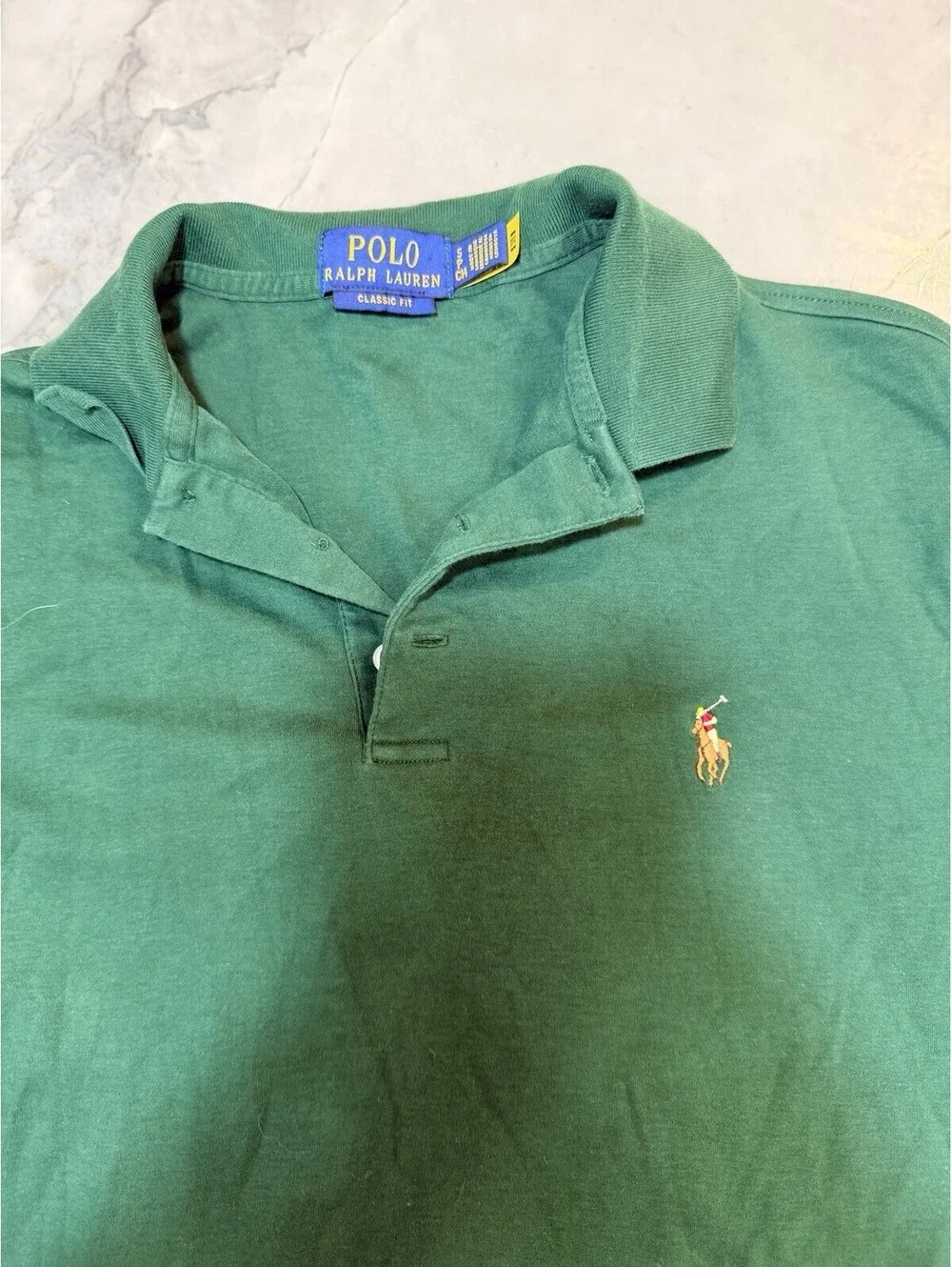 Polo Ralph Lauren Mens Polo Shirt Lot 2 Big Pony Colorblock Classic Fit Green